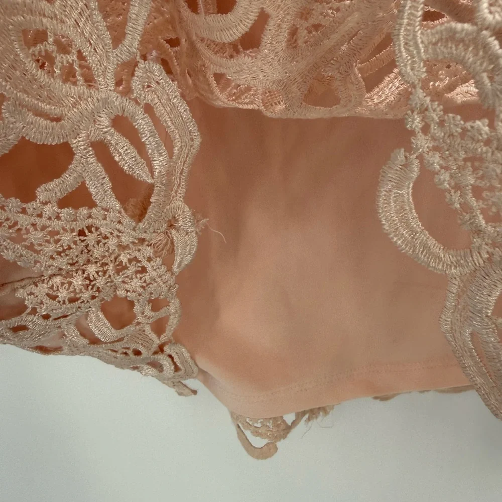 Lauren Ralph Lauren Blush Pink Lace Sheath V-Neck Sleeveless Cocktail Dress SZ 8 - Picture 14 of 15